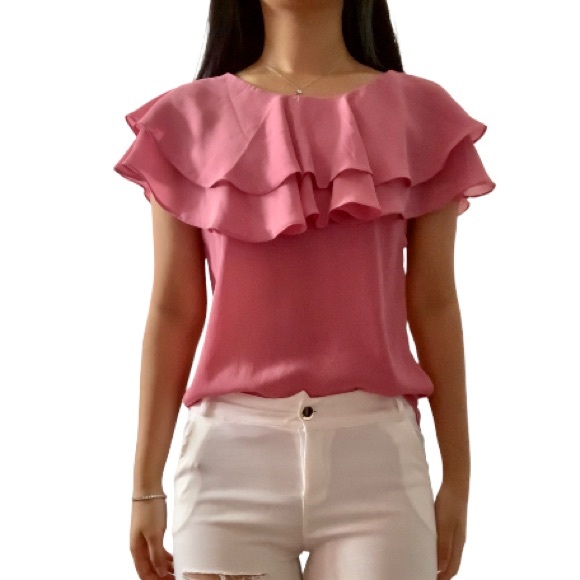Pink Ruffled Blouse - Picture 3 of 6